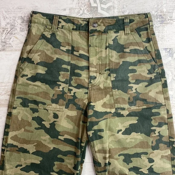 We The Free Free People Remy Camo High Waisted Wide Leg Jeans - Picture 11 of 16